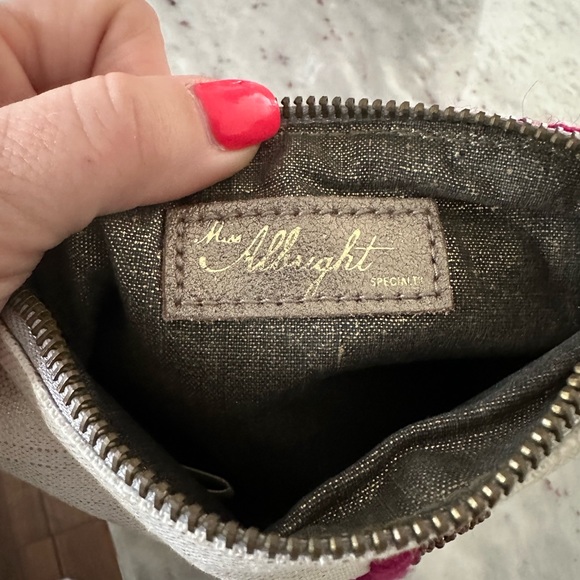 Anthropologie Miss Albright Linen/Wool Embossed Wristlet NWT - Picture 7 of 9